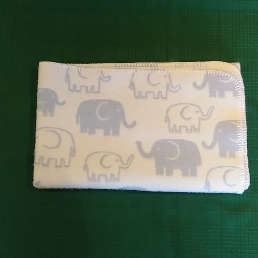 Pottery Barn Kids Blue/White Elephant Blanket